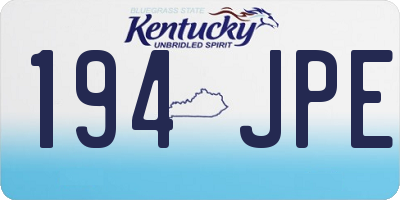 KY license plate 194JPE