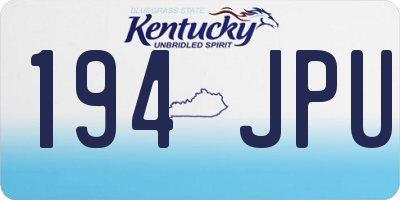 KY license plate 194JPU