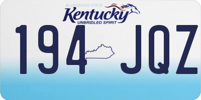 KY license plate 194JQZ
