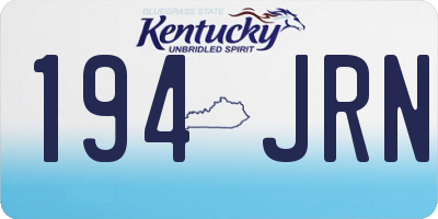 KY license plate 194JRN