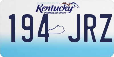 KY license plate 194JRZ