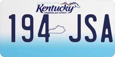 KY license plate 194JSA