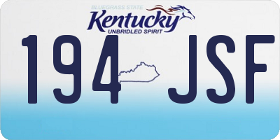 KY license plate 194JSF