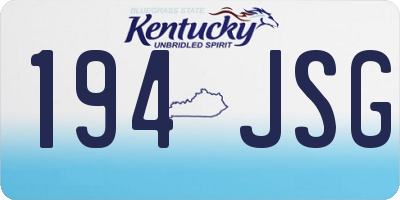 KY license plate 194JSG