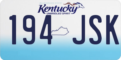 KY license plate 194JSK