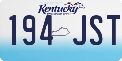 KY license plate 194JST
