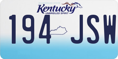 KY license plate 194JSW