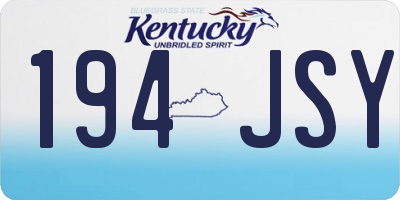 KY license plate 194JSY