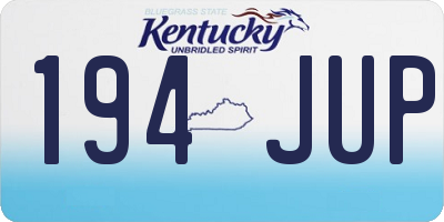 KY license plate 194JUP