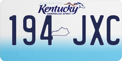 KY license plate 194JXC