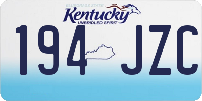 KY license plate 194JZC