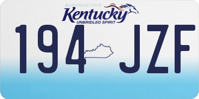 KY license plate 194JZF