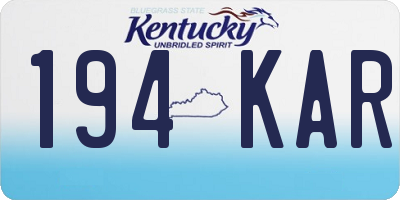 KY license plate 194KAR