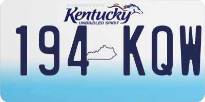 KY license plate 194KQW