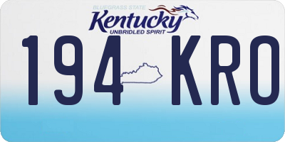 KY license plate 194KRO