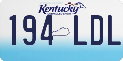 KY license plate 194LDL