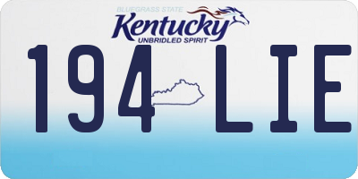 KY license plate 194LIE