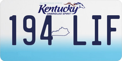 KY license plate 194LIF