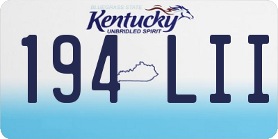 KY license plate 194LII