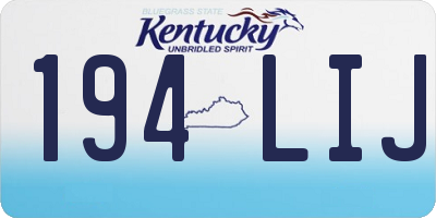 KY license plate 194LIJ