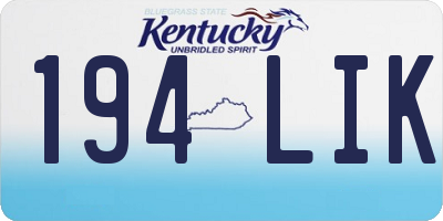 KY license plate 194LIK