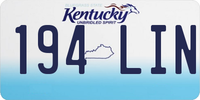 KY license plate 194LIN
