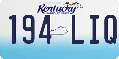 KY license plate 194LIQ