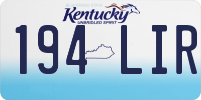 KY license plate 194LIR