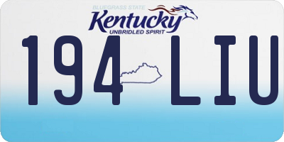 KY license plate 194LIU