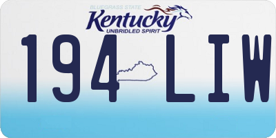 KY license plate 194LIW