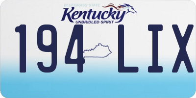 KY license plate 194LIX