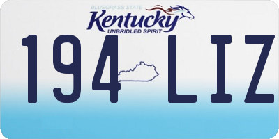 KY license plate 194LIZ
