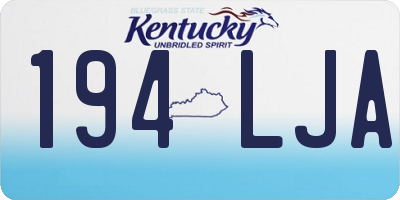 KY license plate 194LJA