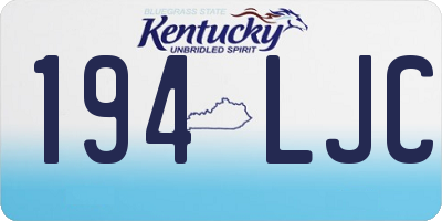 KY license plate 194LJC