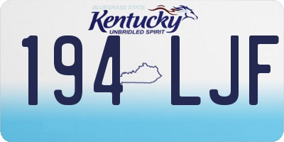 KY license plate 194LJF