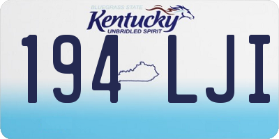 KY license plate 194LJI