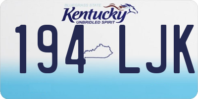KY license plate 194LJK