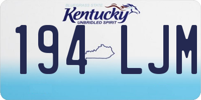 KY license plate 194LJM