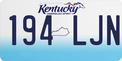 KY license plate 194LJN