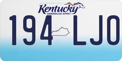 KY license plate 194LJO