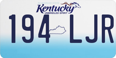 KY license plate 194LJR