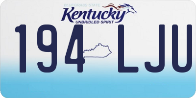 KY license plate 194LJU