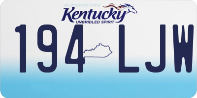 KY license plate 194LJW