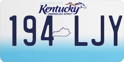 KY license plate 194LJY