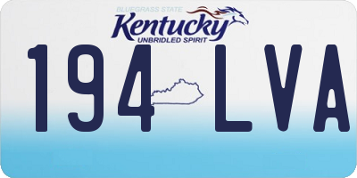 KY license plate 194LVA
