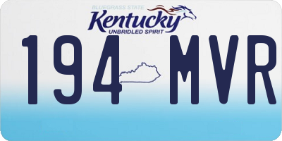 KY license plate 194MVR
