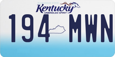 KY license plate 194MWN