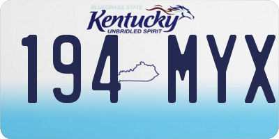 KY license plate 194MYX