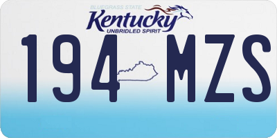 KY license plate 194MZS