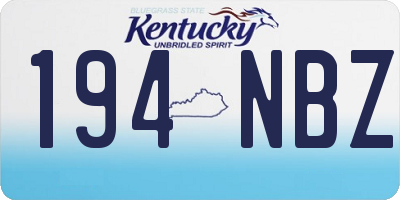 KY license plate 194NBZ